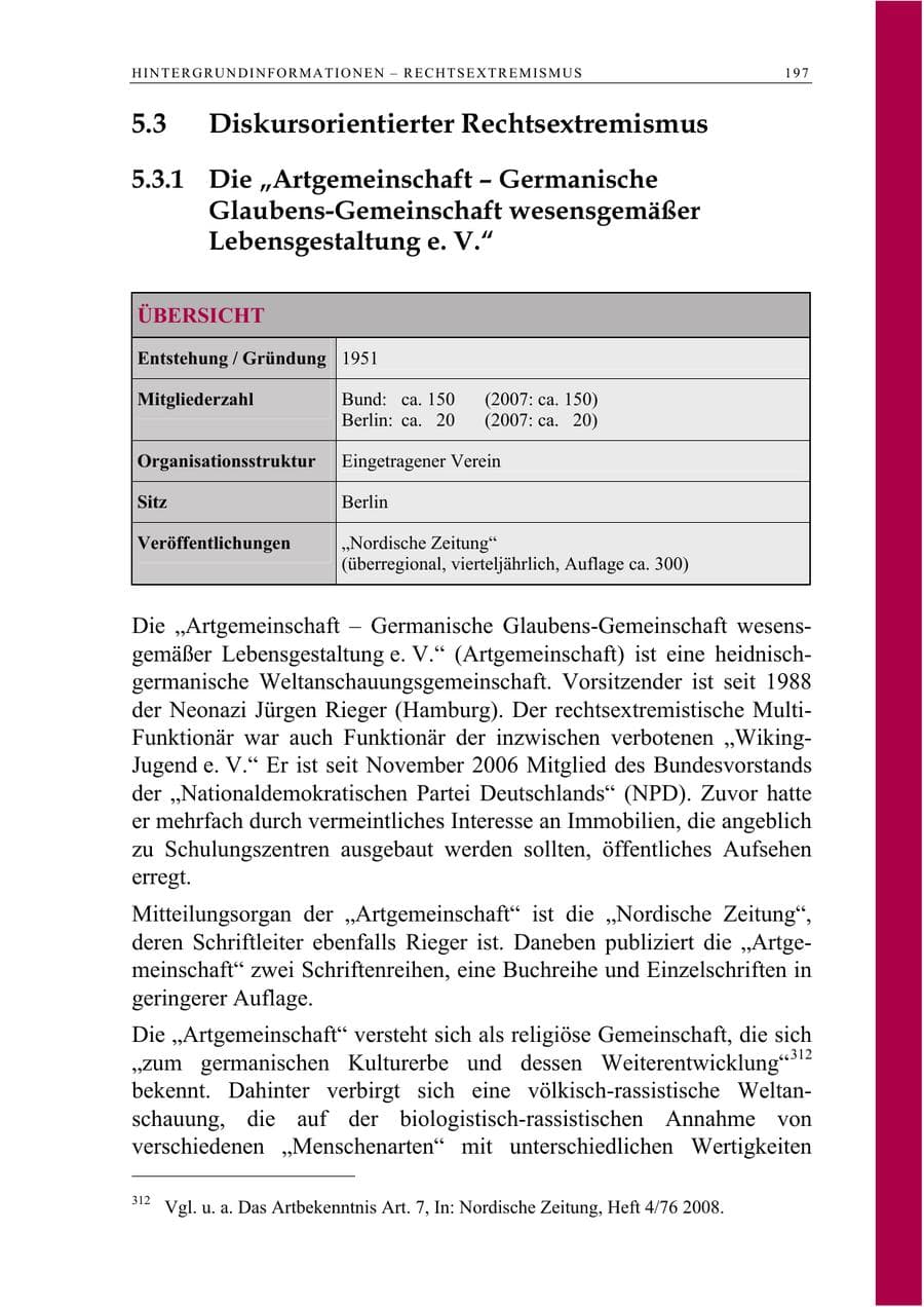 Seite 210 des Verfassungsschutzbericht 2008 Berlin