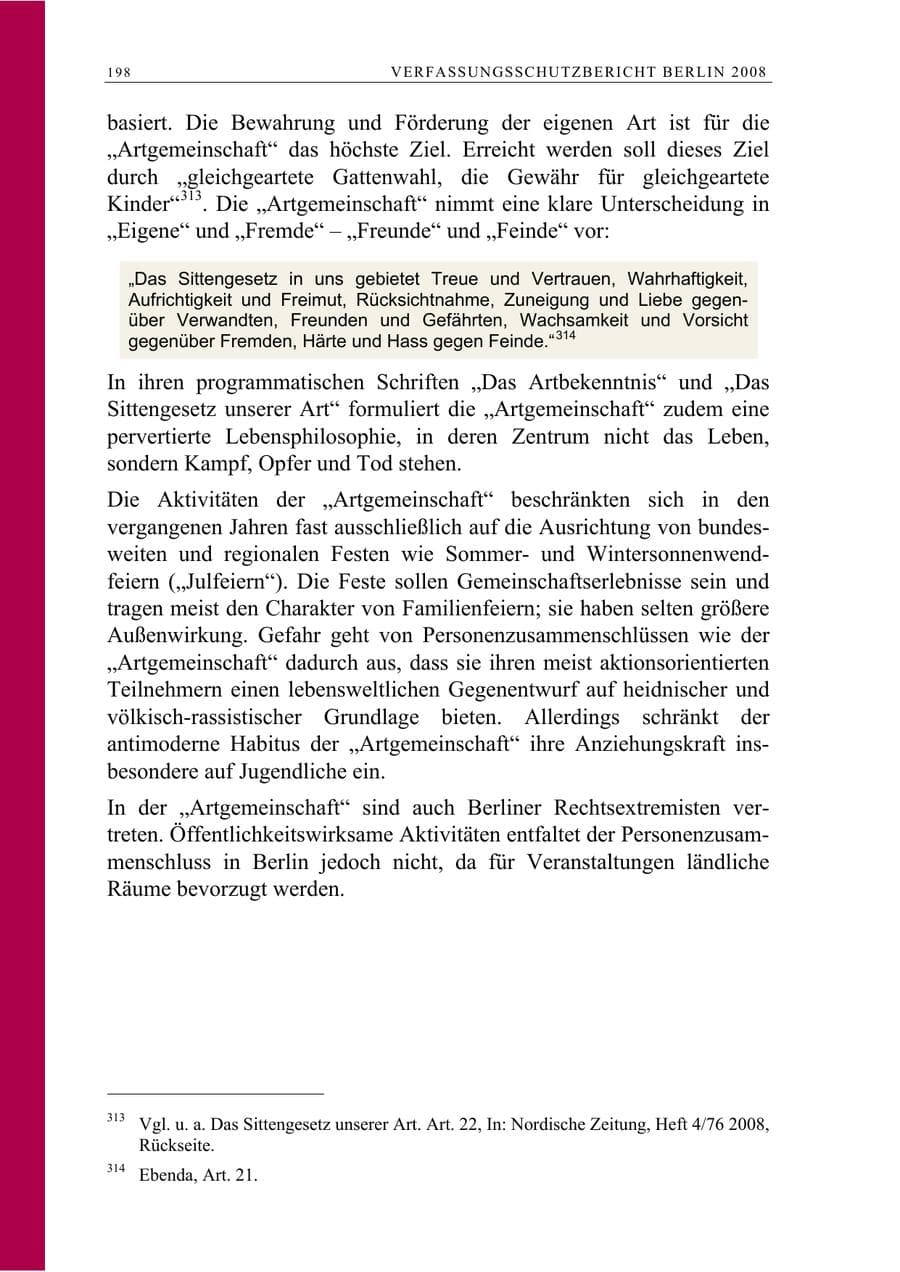 Seite 211 des Verfassungsschutzbericht 2008 Berlin