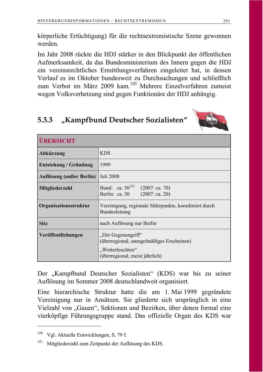 Seite 214 des Verfassungsschutzbericht 2008 Berlin