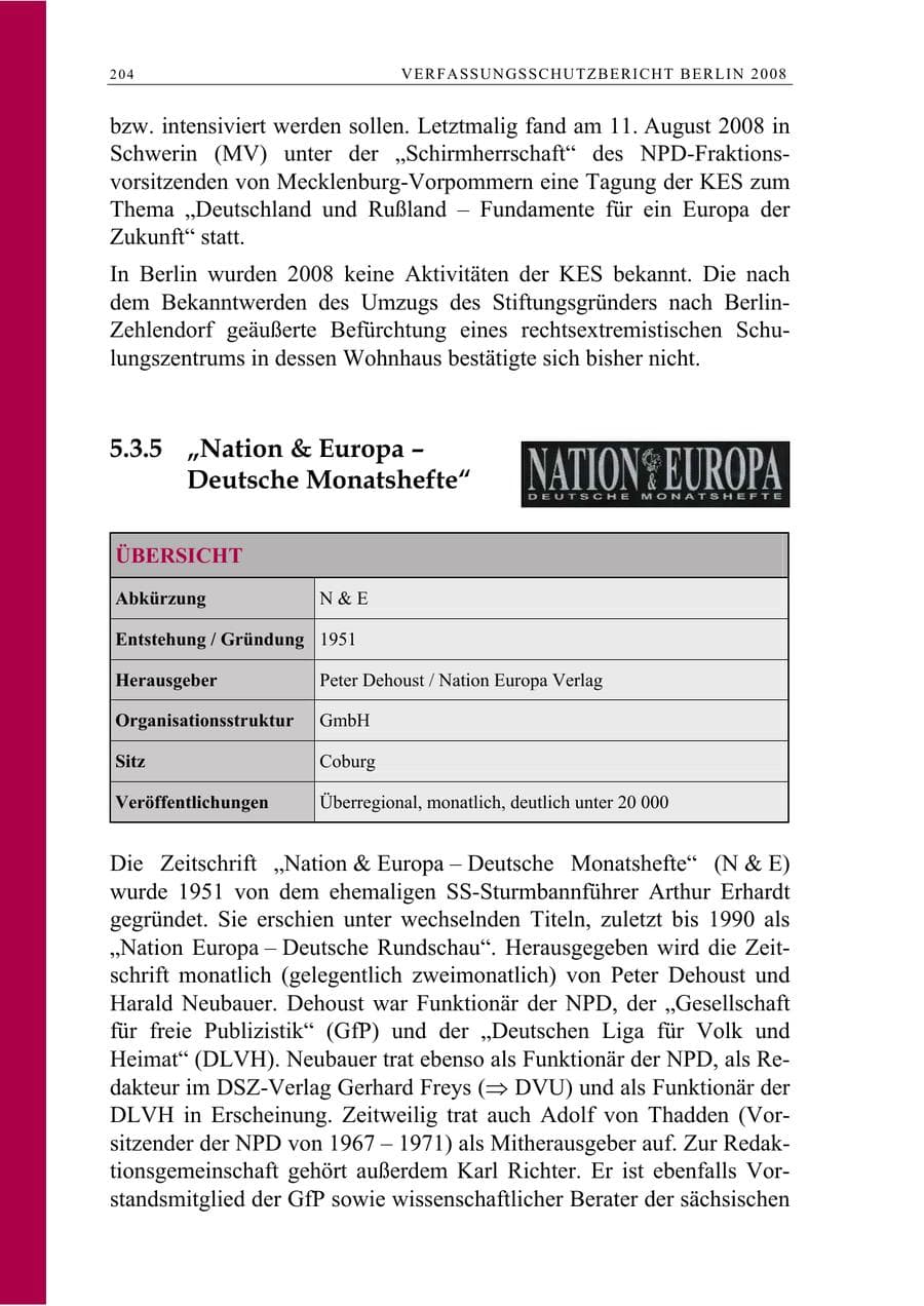 Seite 217 des Verfassungsschutzbericht 2008 Berlin