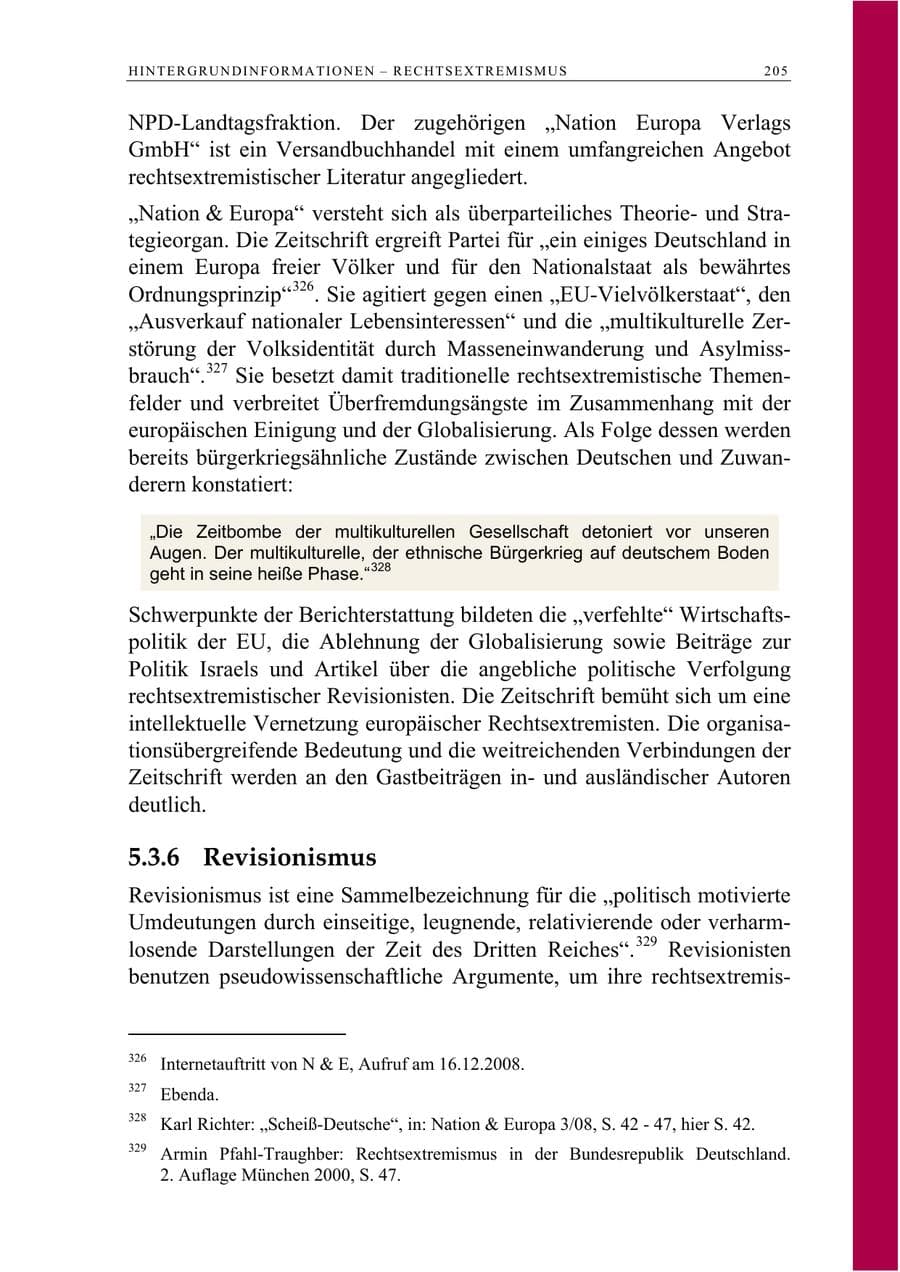 Seite 218 des Verfassungsschutzbericht 2008 Berlin