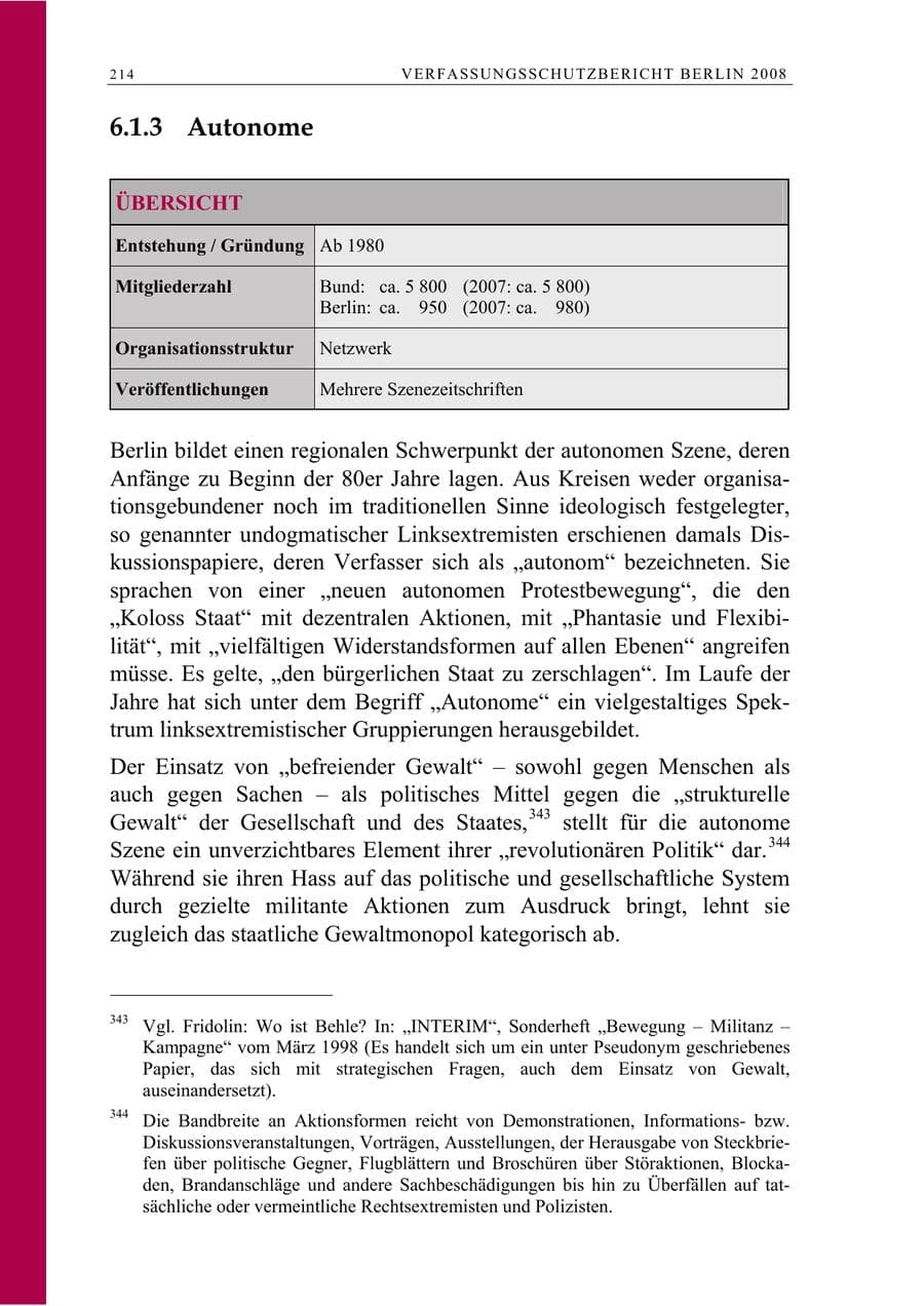 Seite 227 des Verfassungsschutzbericht 2008 Berlin