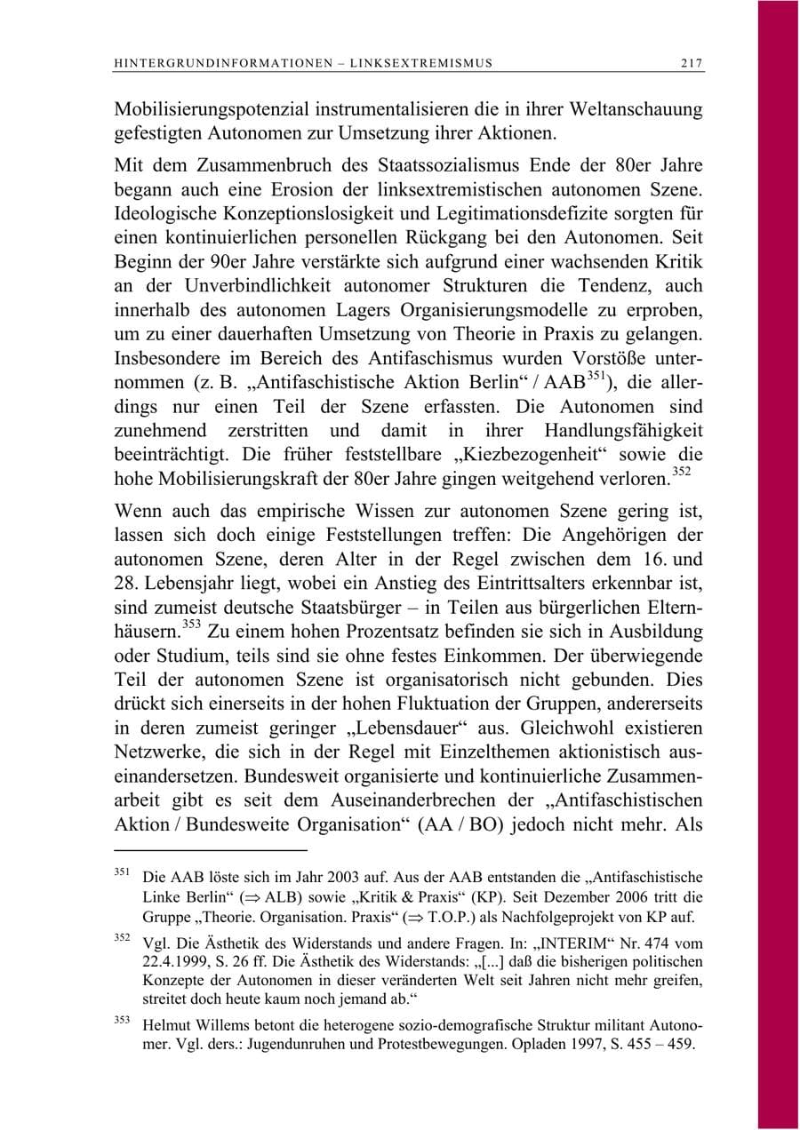 Seite 230 des Verfassungsschutzbericht 2008 Berlin