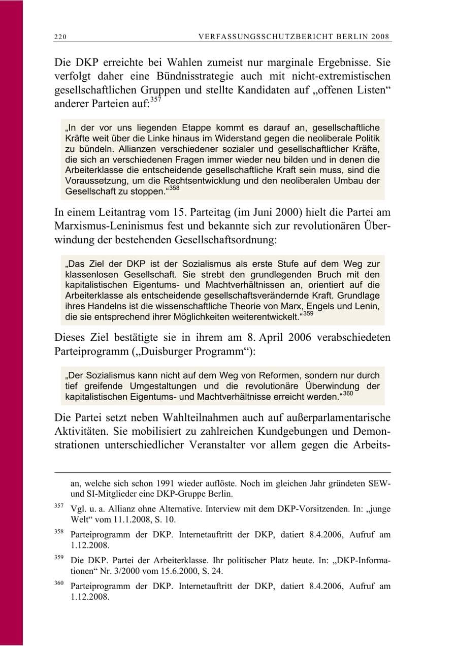 Seite 233 des Verfassungsschutzbericht 2008 Berlin
