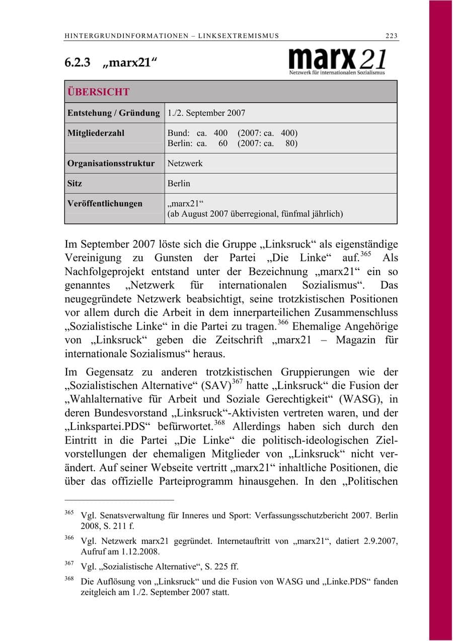 Seite 236 des Verfassungsschutzbericht 2008 Berlin