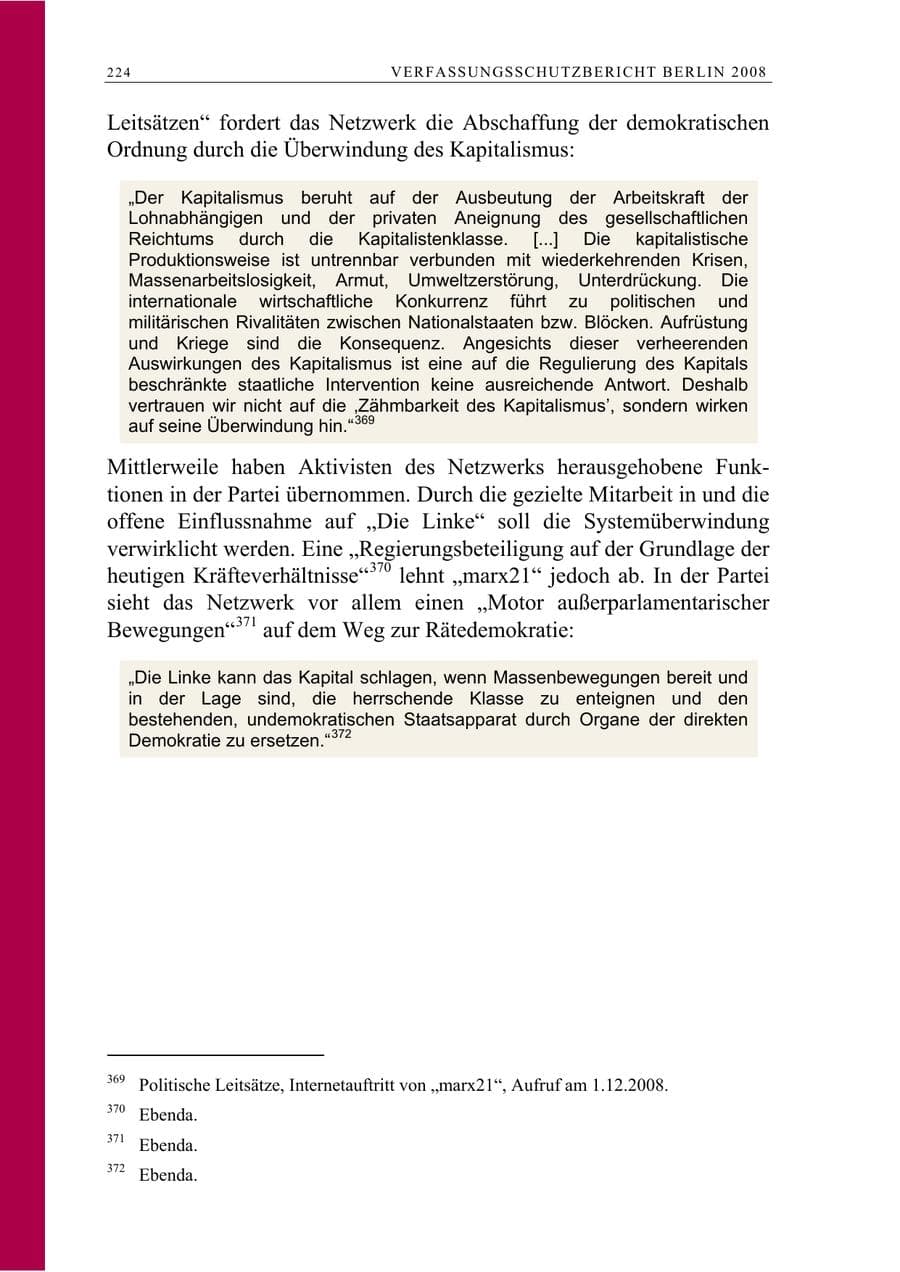 Seite 237 des Verfassungsschutzbericht 2008 Berlin