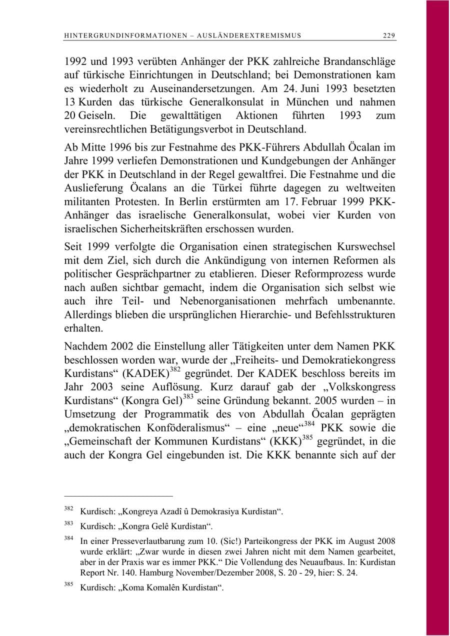 Seite 242 des Verfassungsschutzbericht 2008 Berlin