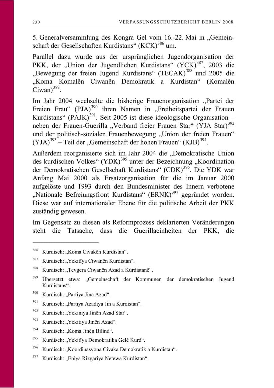 Seite 243 des Verfassungsschutzbericht 2008 Berlin