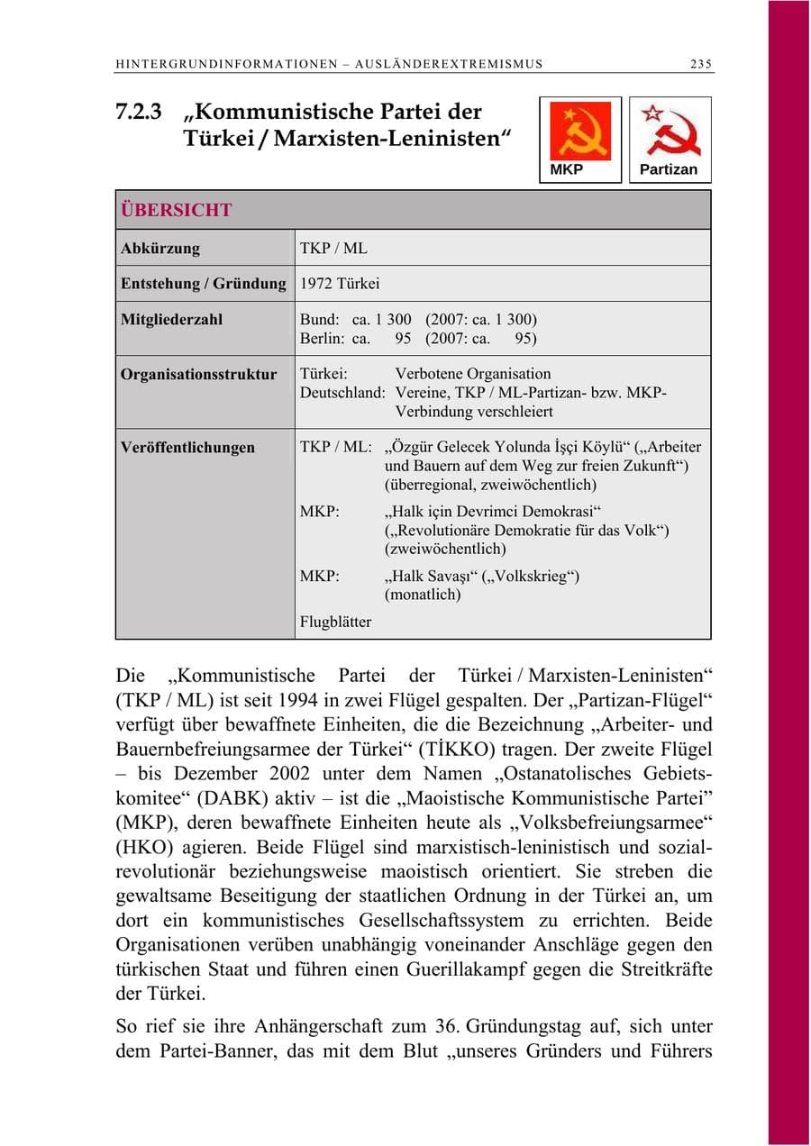 Seite 248 des Verfassungsschutzbericht 2008 Berlin