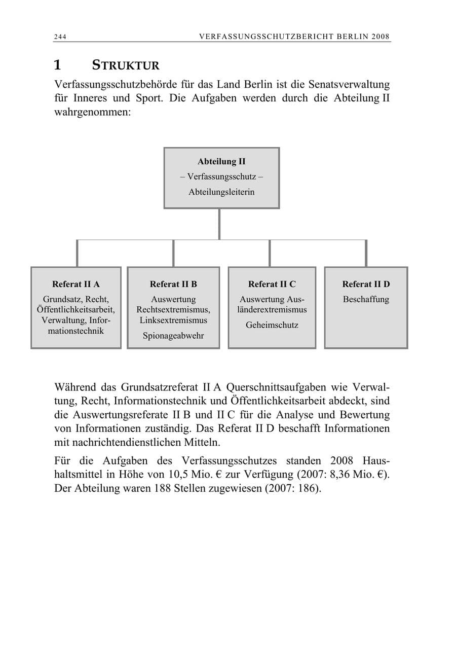 Seite 257 des Verfassungsschutzbericht 2008 Berlin