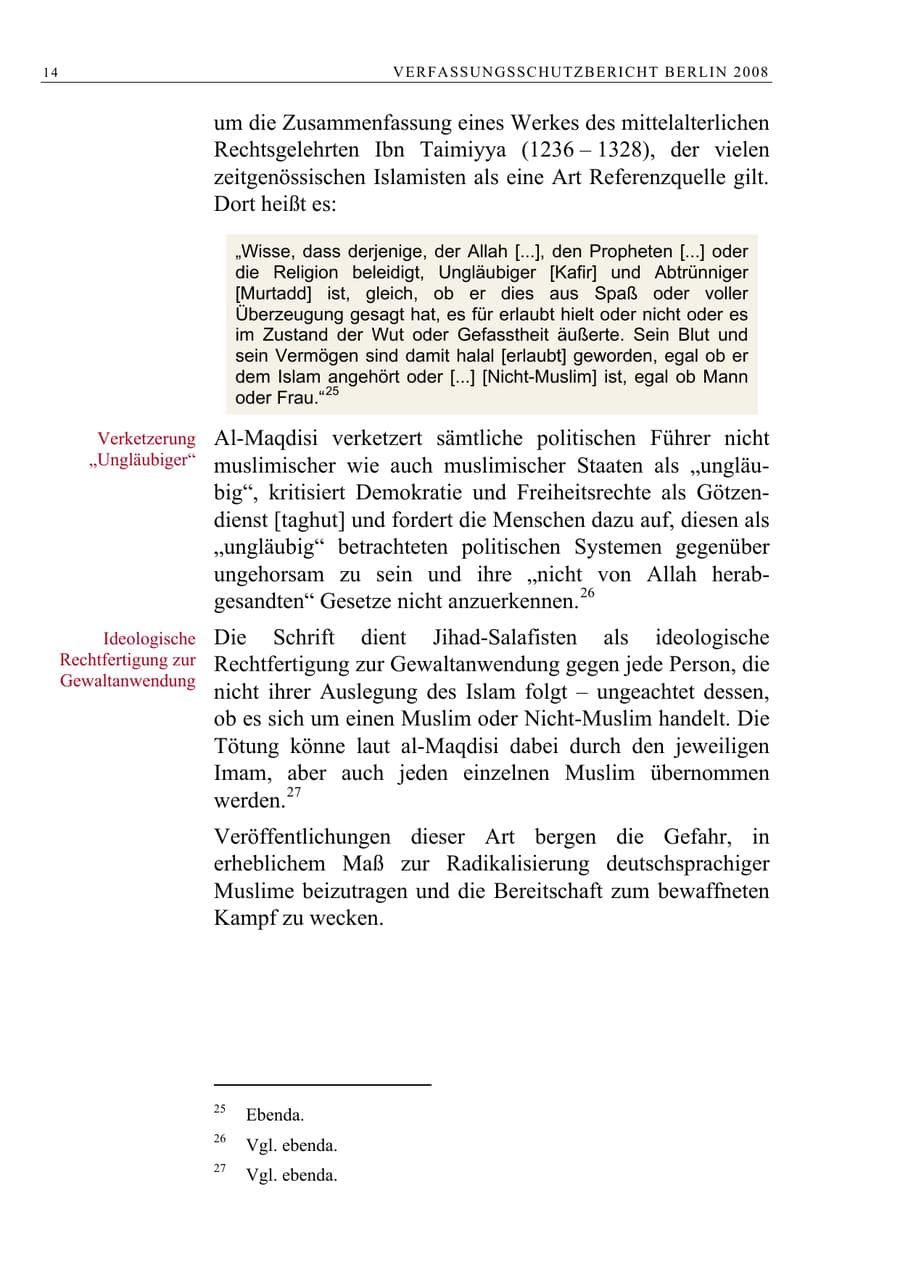 Seite 27 des Verfassungsschutzbericht 2008 Berlin