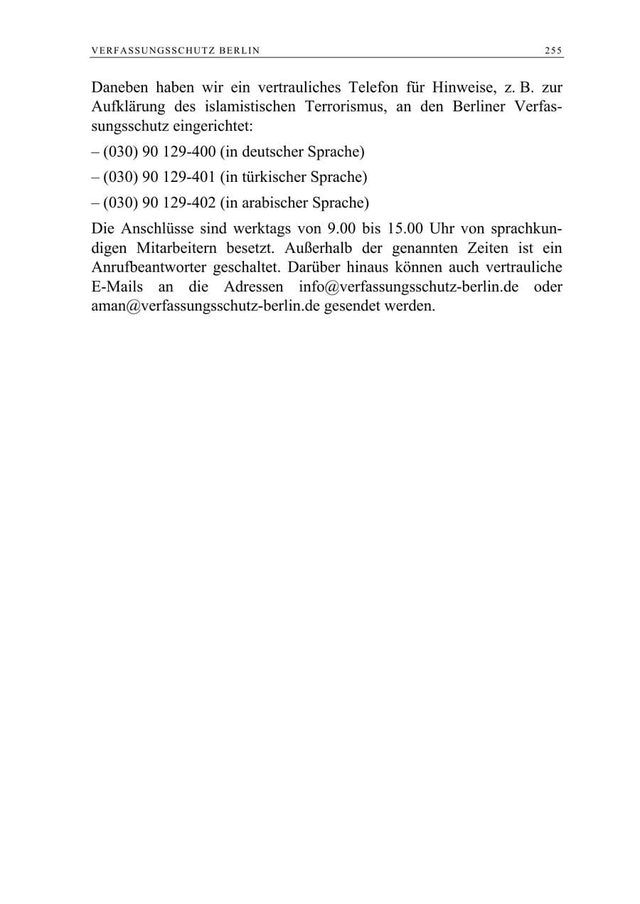Seite 268 des Verfassungsschutzbericht 2008 Berlin