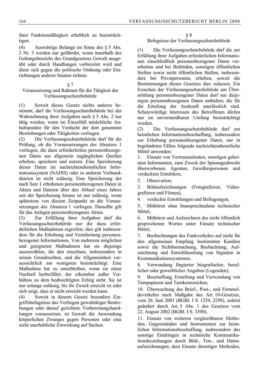 Seite 273 des Verfassungsschutzbericht 2008 Berlin