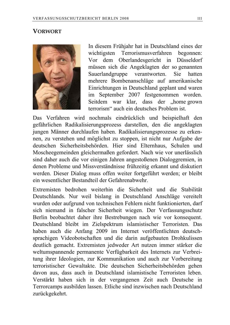 Seite 4 des Verfassungsschutzbericht 2008 Berlin