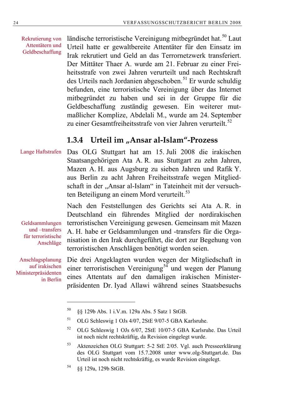 Seite 37 des Verfassungsschutzbericht 2008 Berlin
