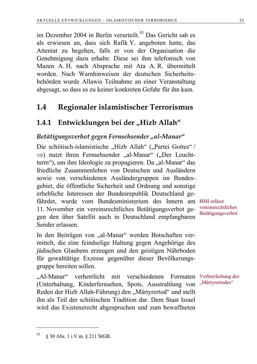 Seite 38 des Verfassungsschutzbericht 2008 Berlin