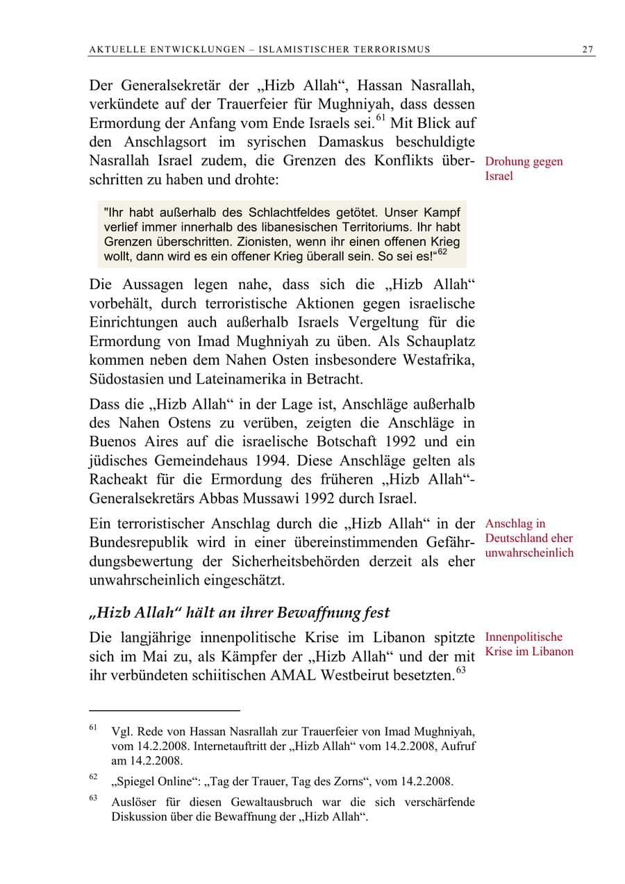 Seite 40 des Verfassungsschutzbericht 2008 Berlin