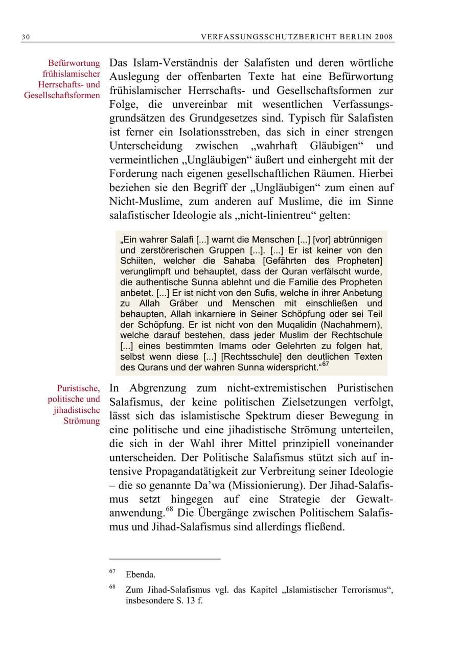Seite 43 des Verfassungsschutzbericht 2008 Berlin