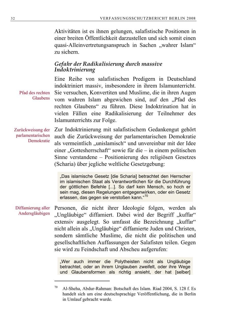 Seite 45 des Verfassungsschutzbericht 2008 Berlin