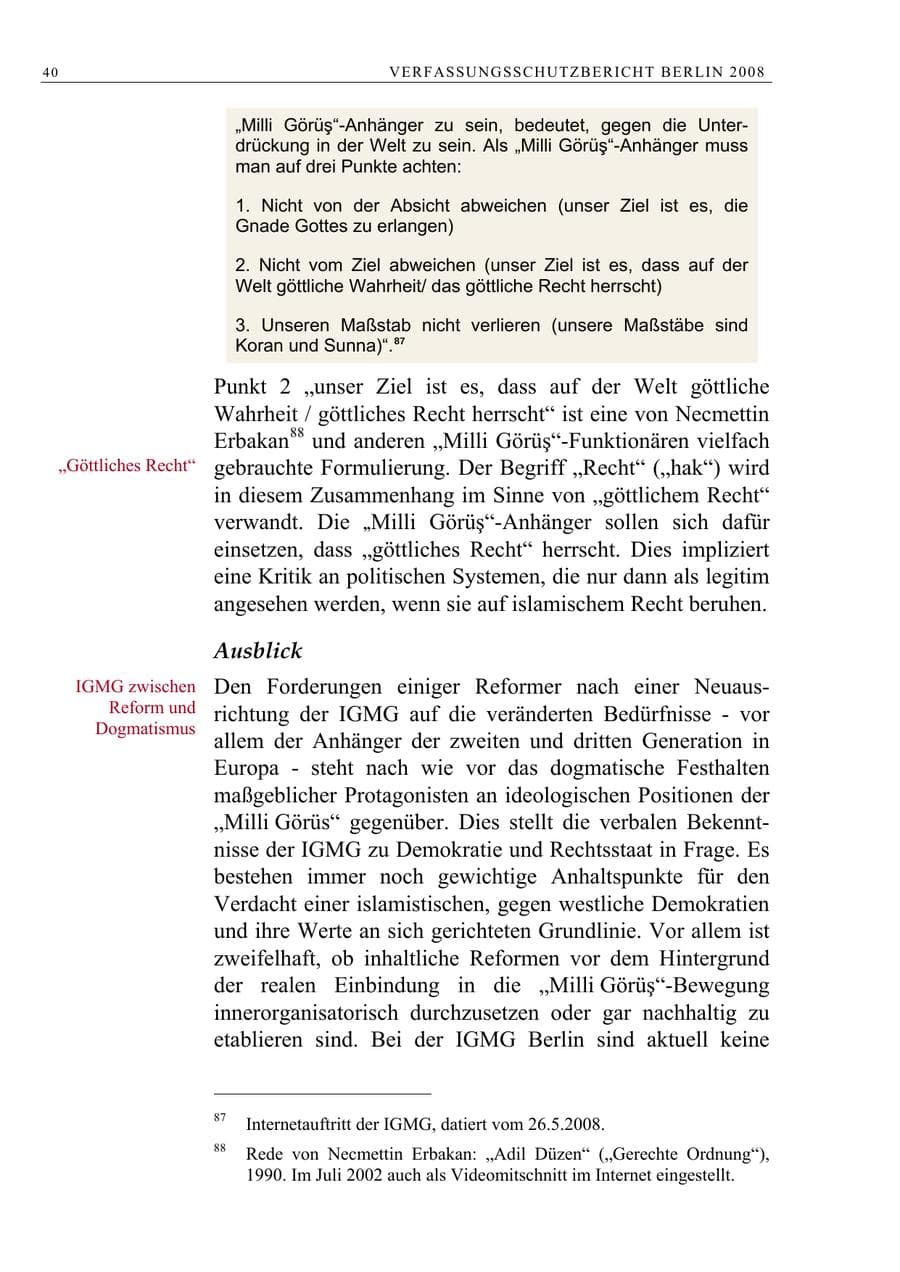 Seite 53 des Verfassungsschutzbericht 2008 Berlin