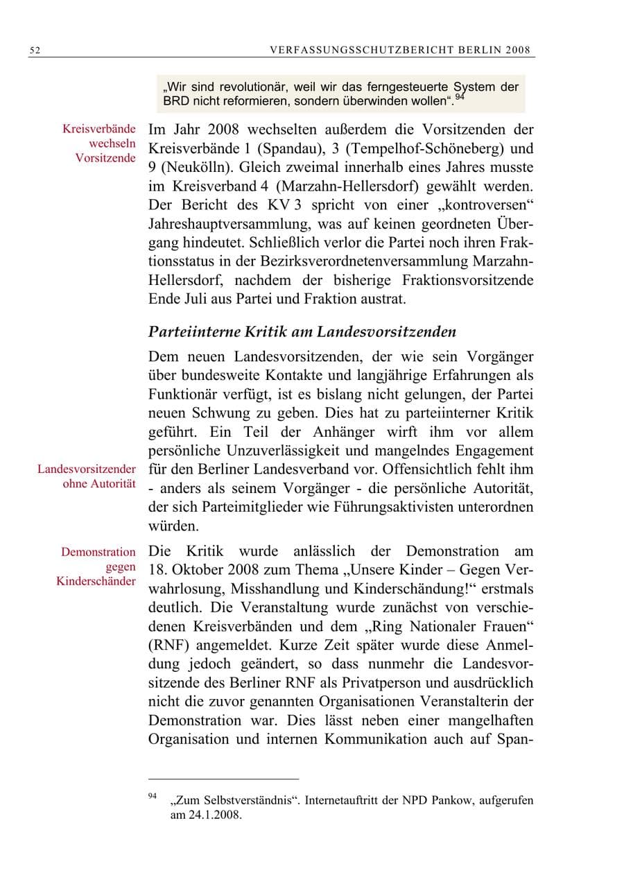 Seite 65 des Verfassungsschutzbericht 2008 Berlin