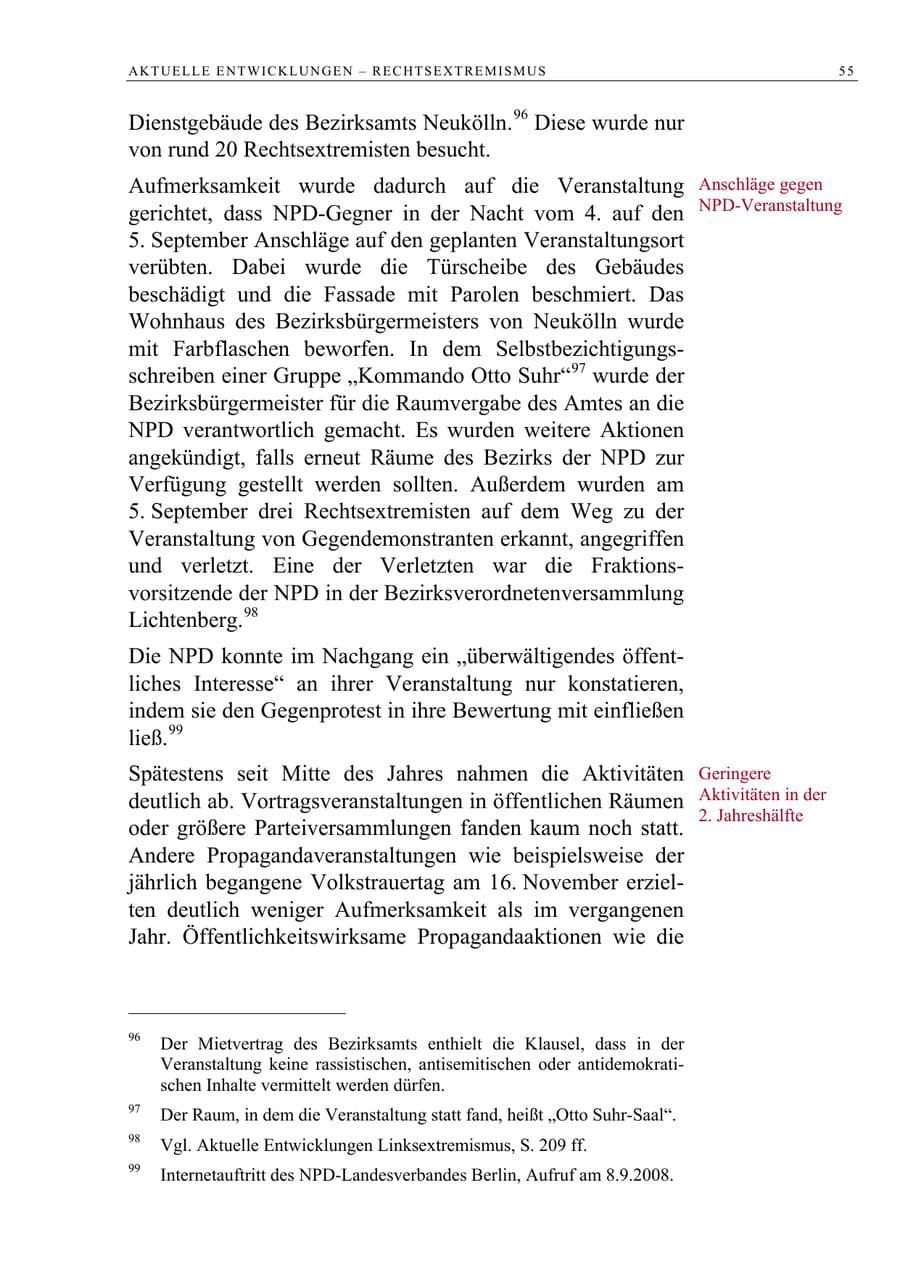 Seite 68 des Verfassungsschutzbericht 2008 Berlin