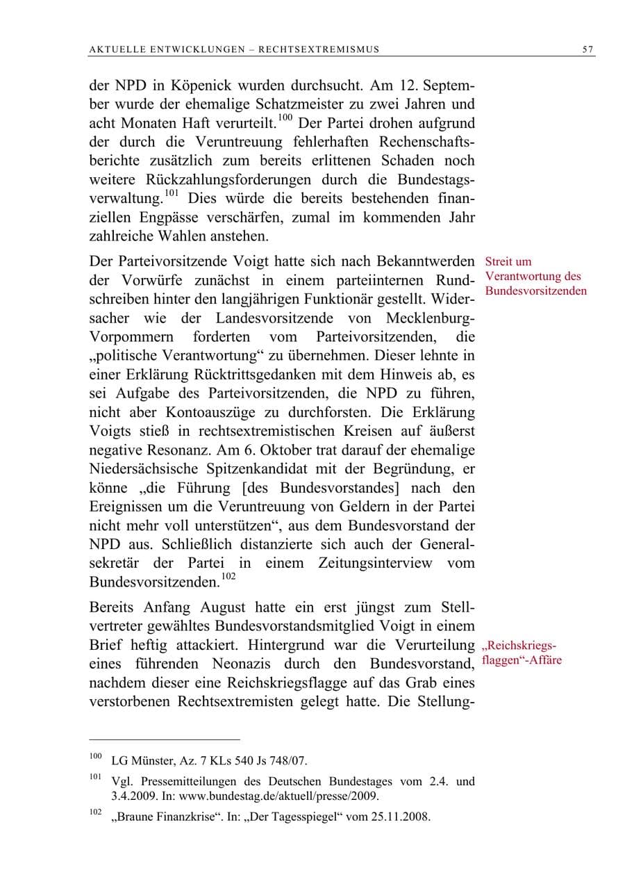 Seite 70 des Verfassungsschutzbericht 2008 Berlin