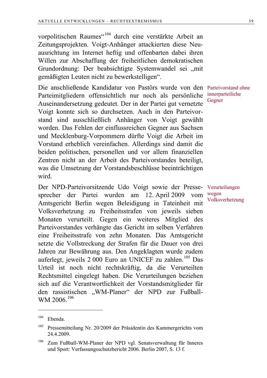 Seite 72 des Verfassungsschutzbericht 2008 Berlin