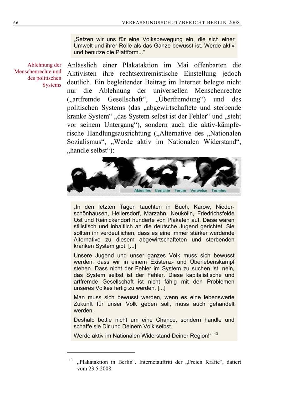 Seite 79 des Verfassungsschutzbericht 2008 Berlin