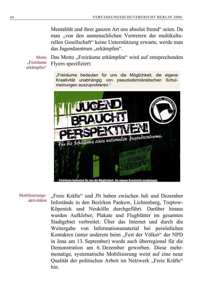 Seite 81 des Verfassungsschutzbericht 2008 Berlin