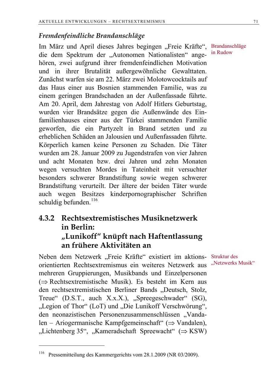 Seite 84 des Verfassungsschutzbericht 2008 Berlin