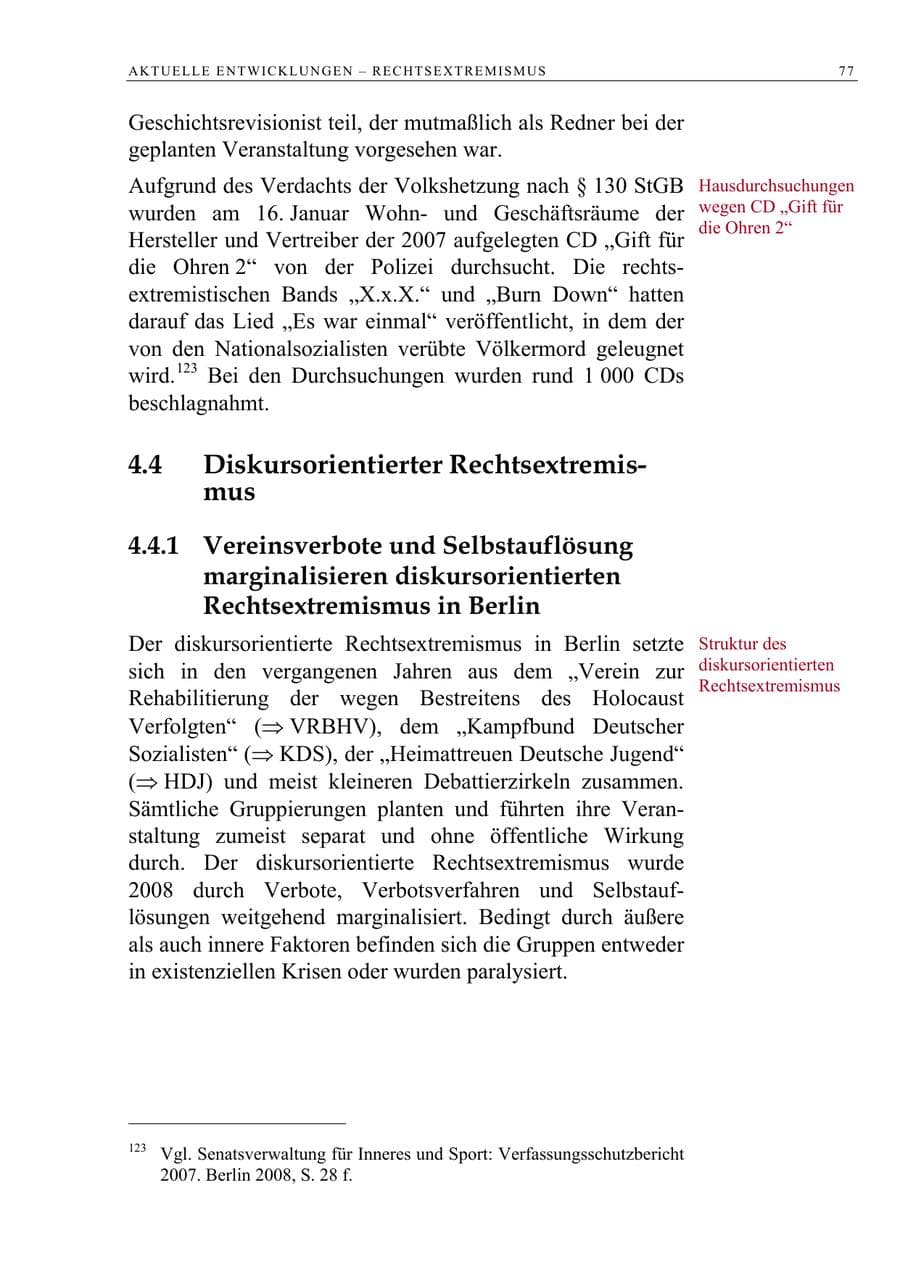 Seite 90 des Verfassungsschutzbericht 2008 Berlin