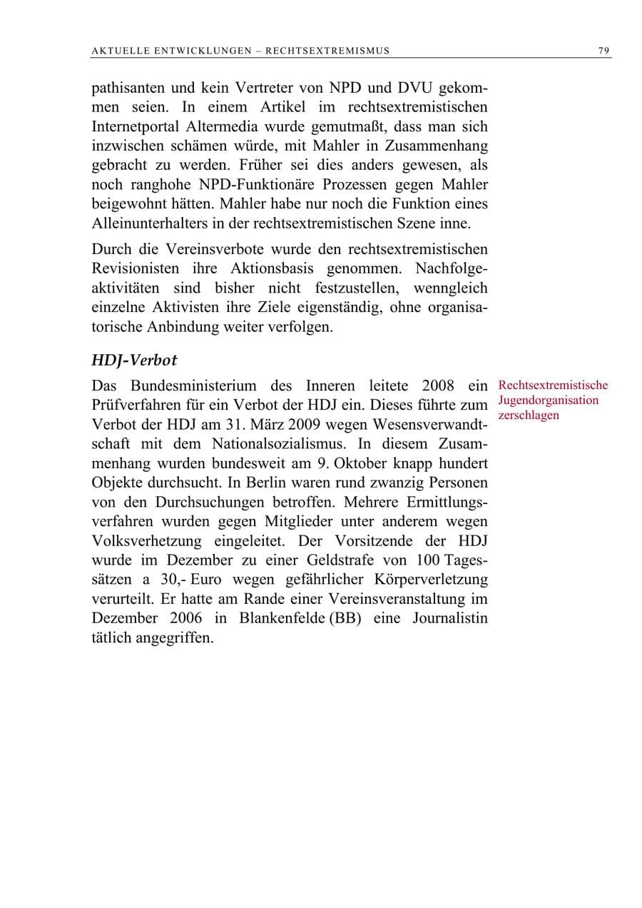 Seite 92 des Verfassungsschutzbericht 2008 Berlin