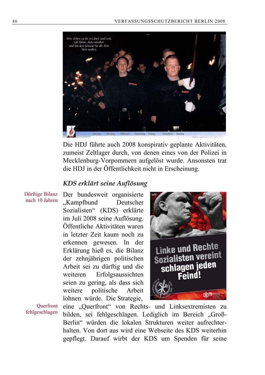 Seite 93 des Verfassungsschutzbericht 2008 Berlin