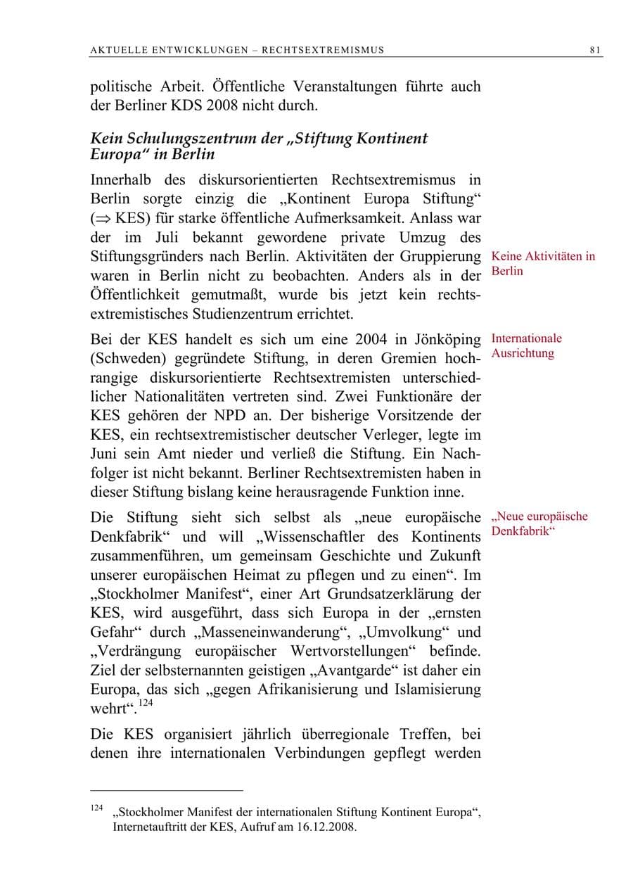 Seite 94 des Verfassungsschutzbericht 2008 Berlin