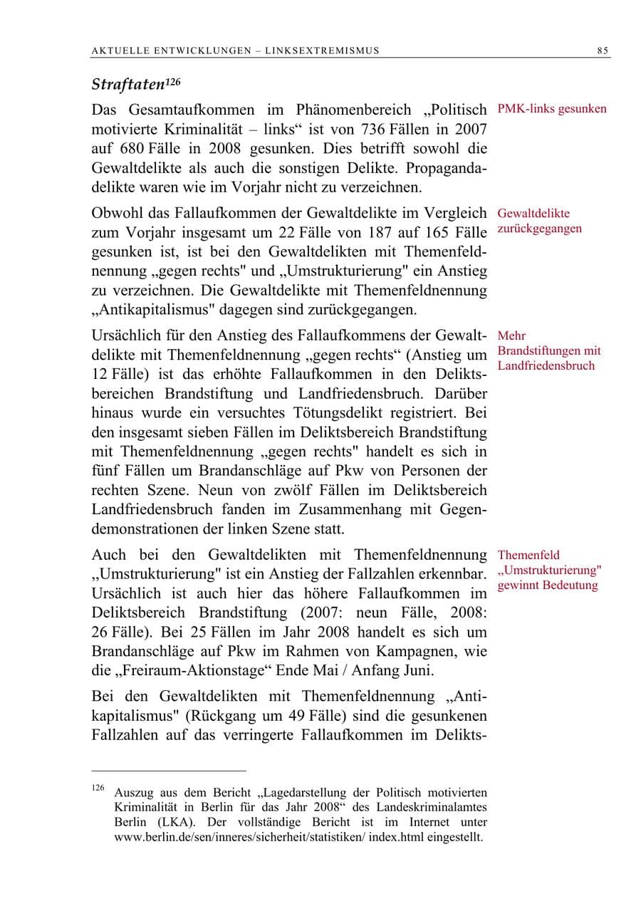 Seite 98 des Verfassungsschutzbericht 2008 Berlin