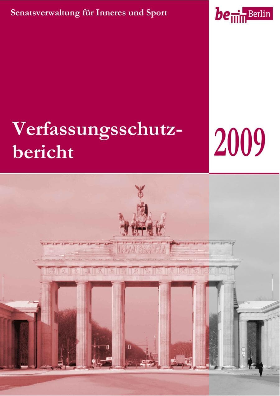 Seite 1 des Verfassungsschutzbericht 2009 Berlin