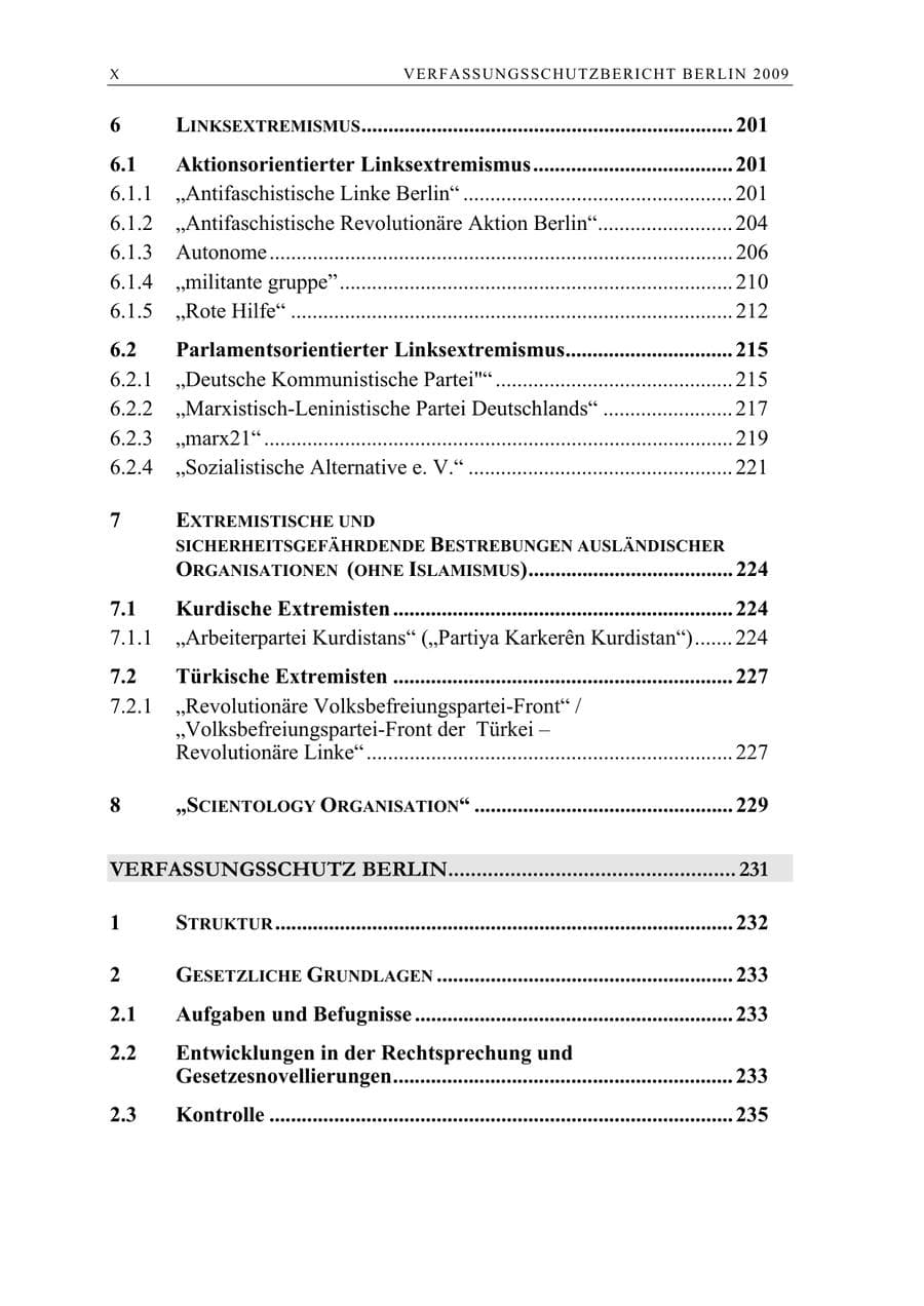 Seite 11 des Verfassungsschutzbericht 2009 Berlin