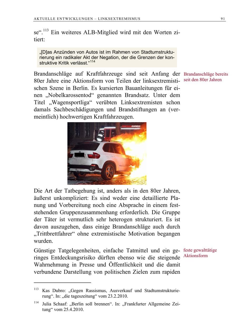 Seite 104 des Verfassungsschutzbericht 2009 Berlin