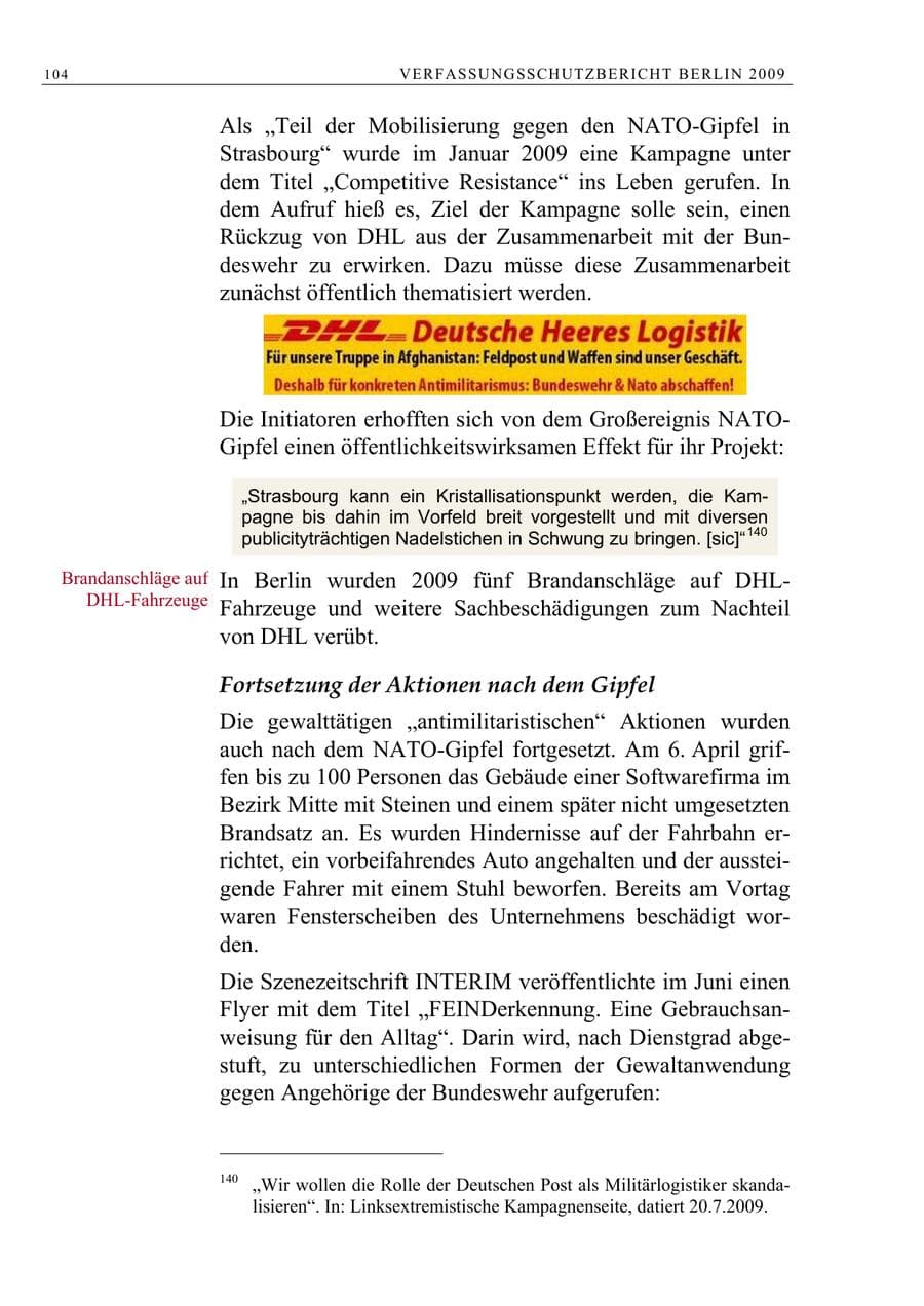 Seite 117 des Verfassungsschutzbericht 2009 Berlin