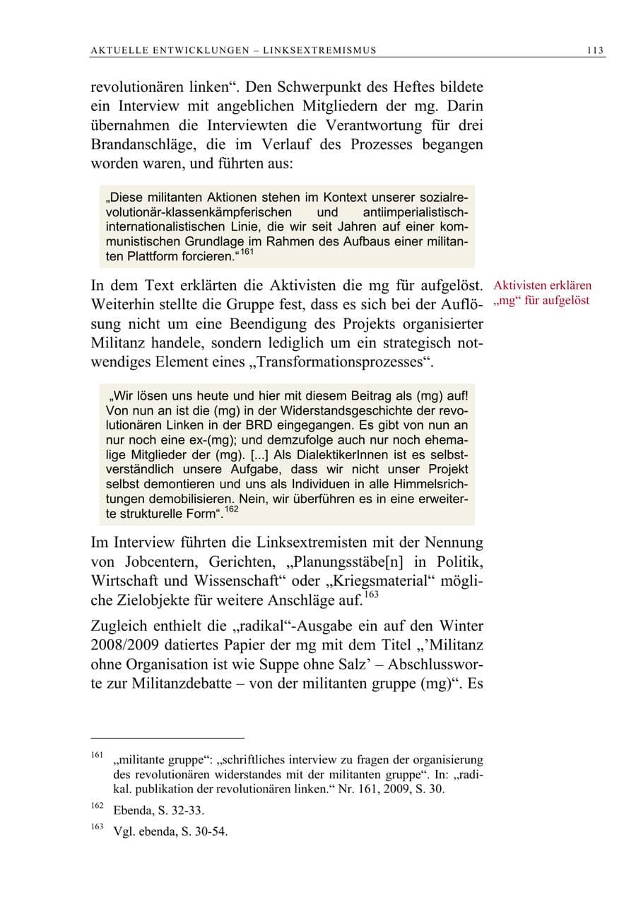 Seite 126 des Verfassungsschutzbericht 2009 Berlin