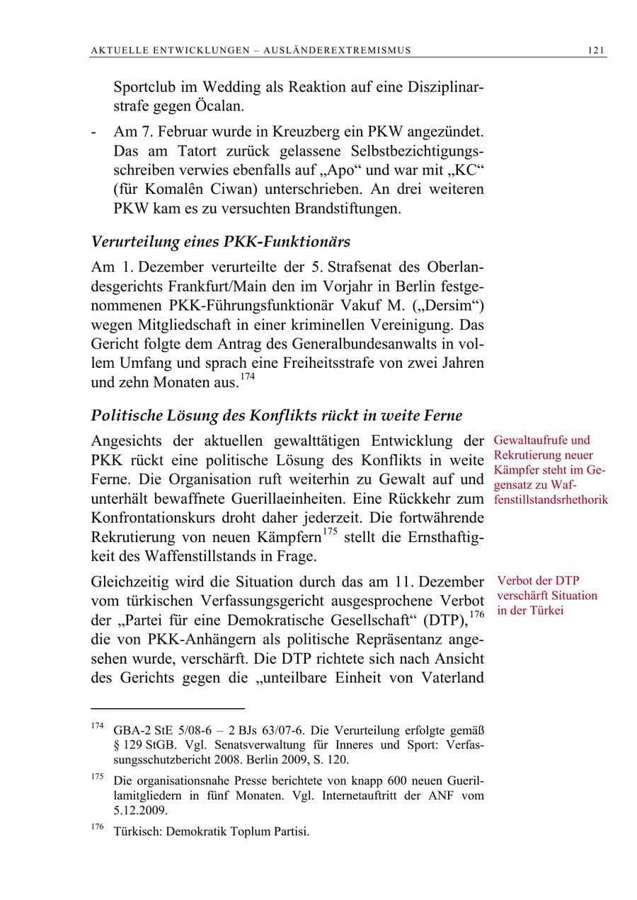 Seite 134 des Verfassungsschutzbericht 2009 Berlin