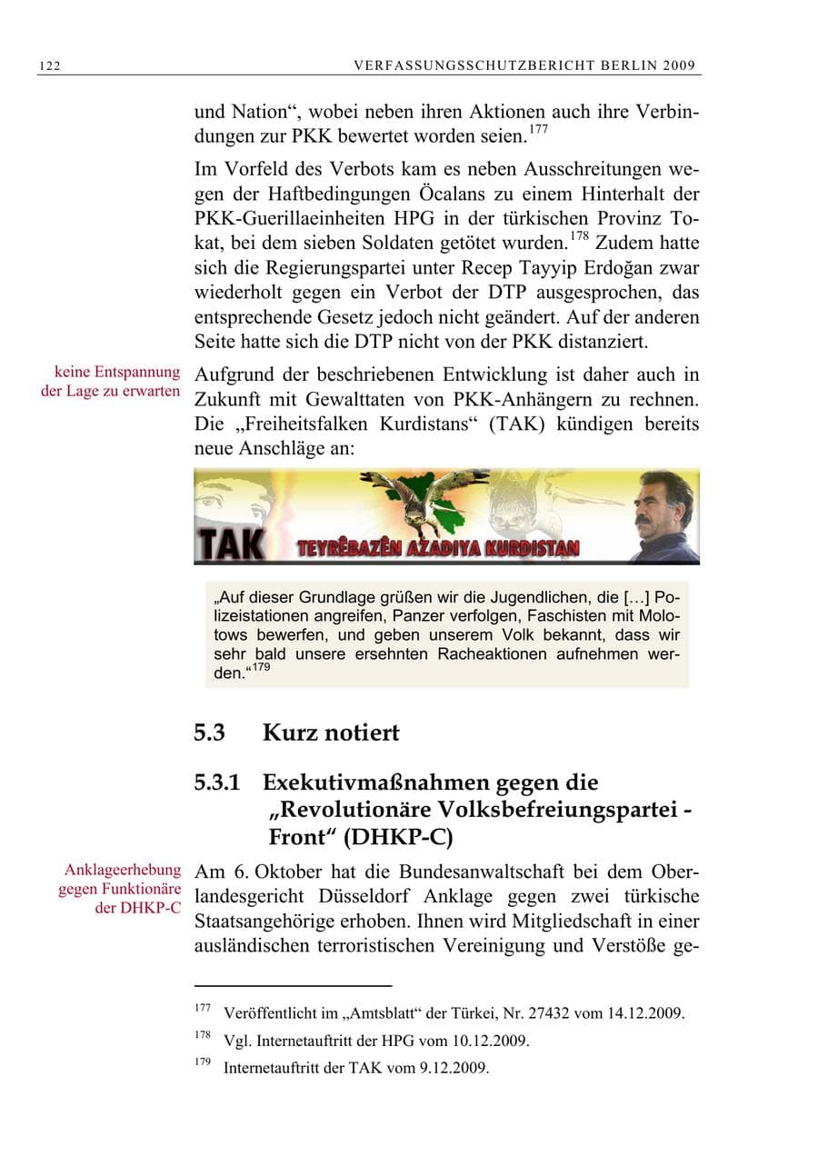 Seite 135 des Verfassungsschutzbericht 2009 Berlin