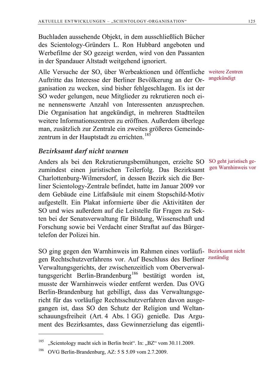 Seite 138 des Verfassungsschutzbericht 2009 Berlin