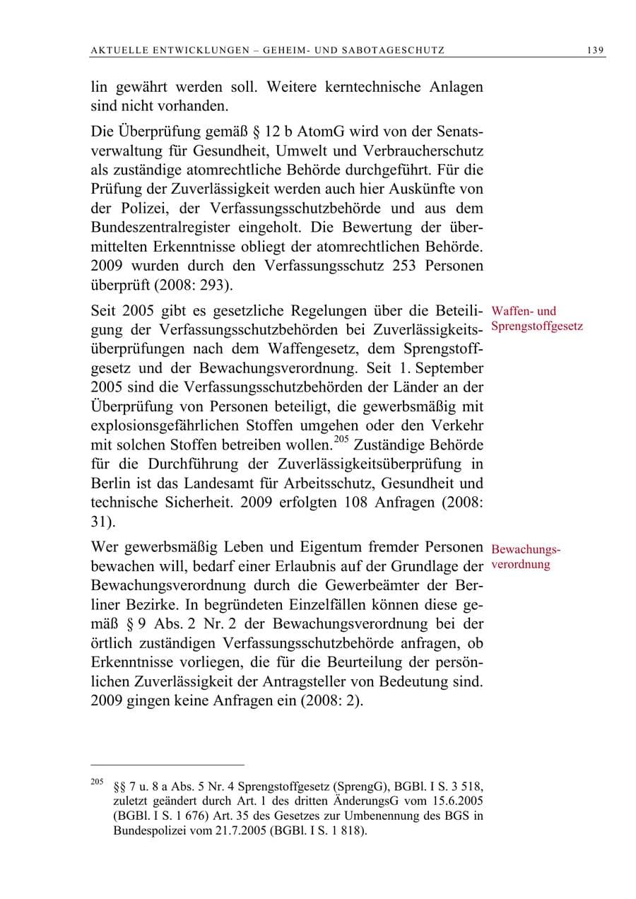 Seite 152 des Verfassungsschutzbericht 2009 Berlin