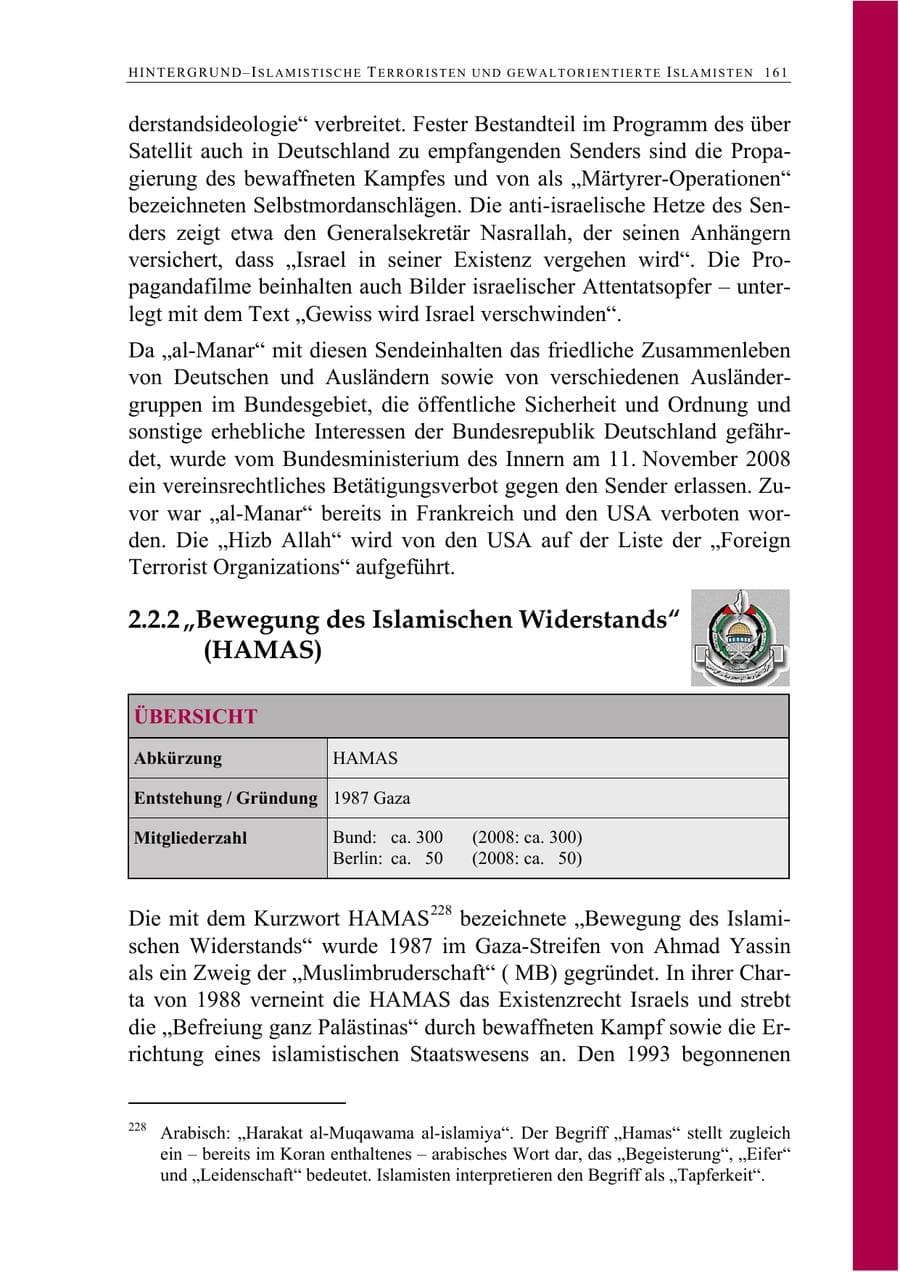 Seite 174 des Verfassungsschutzbericht 2009 Berlin