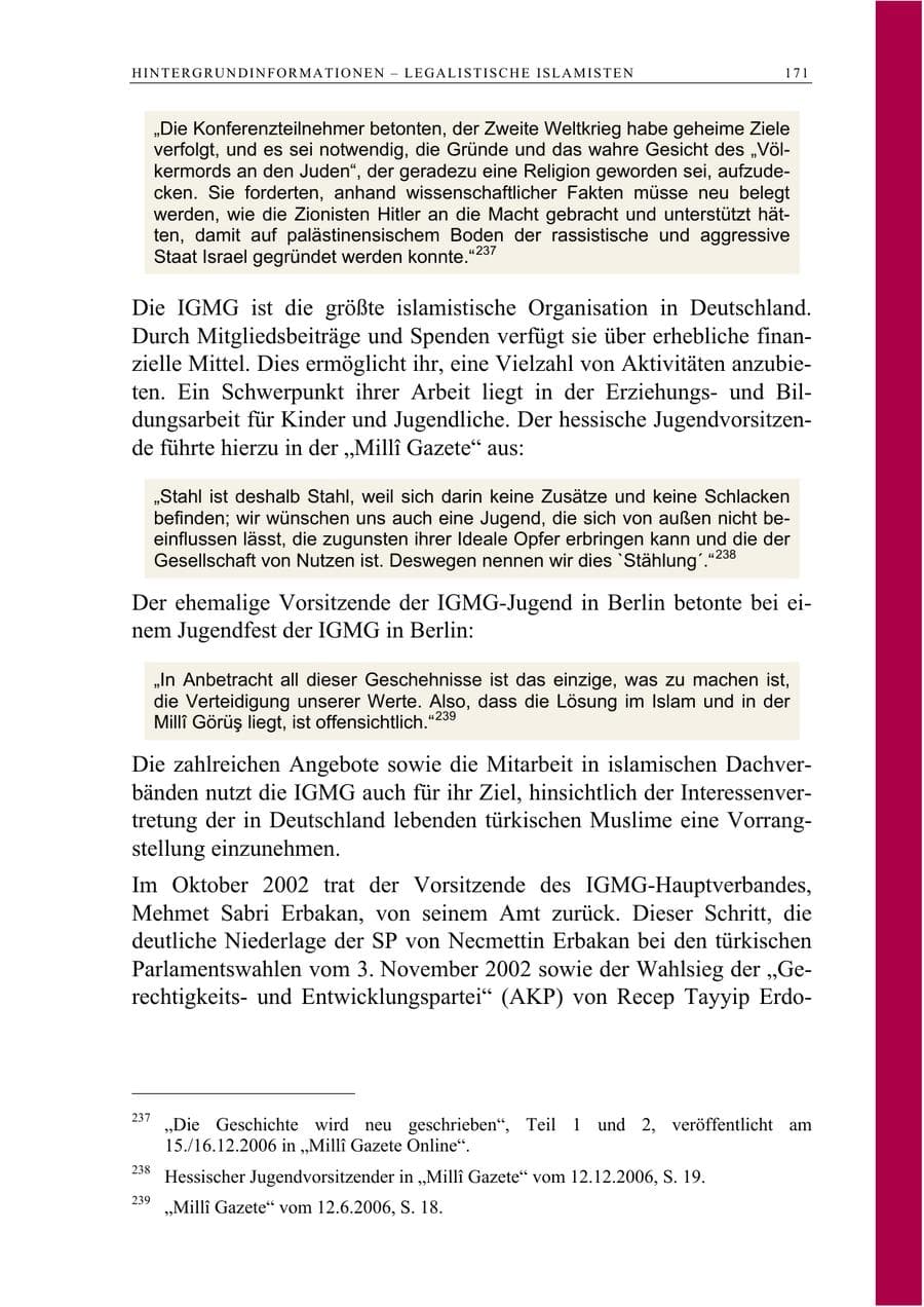 Seite 184 des Verfassungsschutzbericht 2009 Berlin