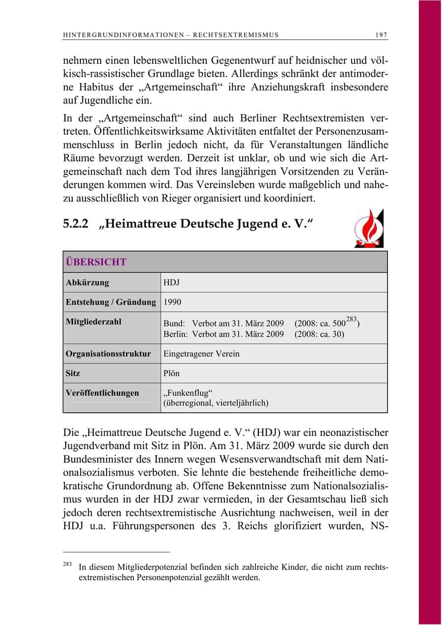 Seite 210 des Verfassungsschutzbericht 2009 Berlin