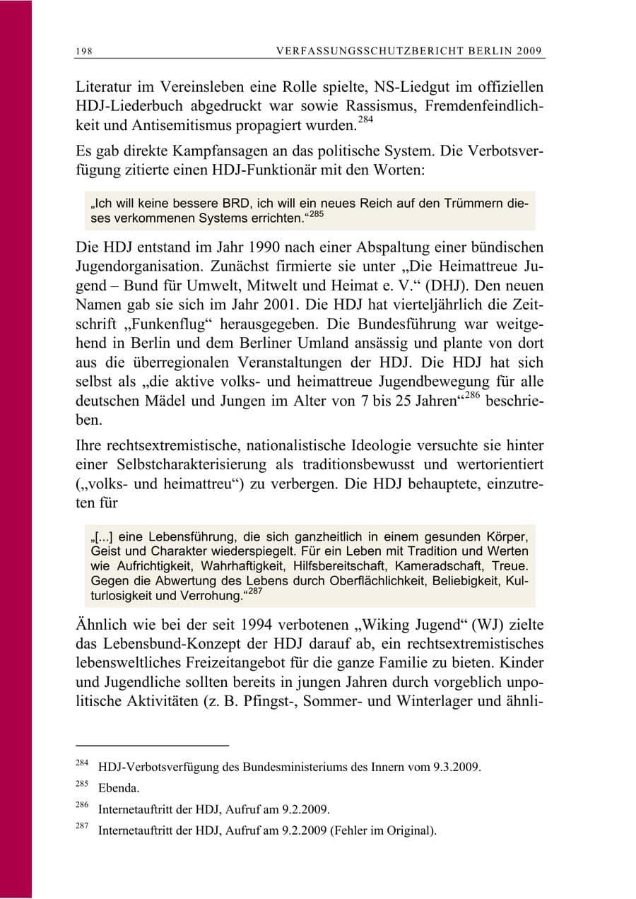 Seite 211 des Verfassungsschutzbericht 2009 Berlin