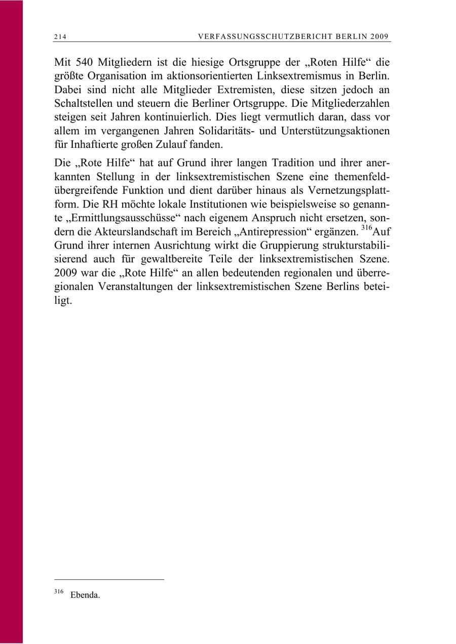 Seite 227 des Verfassungsschutzbericht 2009 Berlin